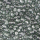Glass seed beads 8/0 (3mm) Transparent anthracite grey